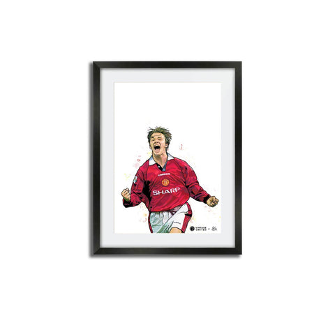'Icons' Vintage Manchester United Framed Art - 90's David Beckham