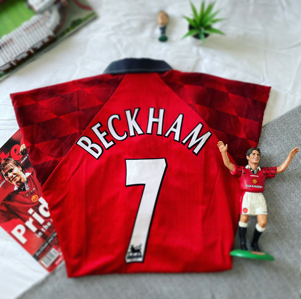 1996-98 Manchester United Home Shirt Beckham #7 | Good | XXL