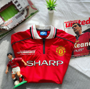 1998-2000 Manchester United Home Shirt Special Edition Keane #16 | Mint | L