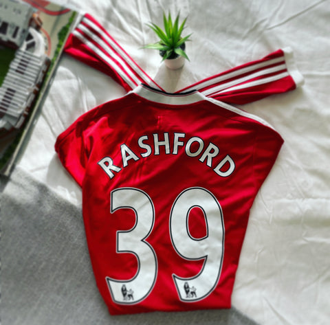 2015-16 Manchester United Home Longsleeve Shirt Rashford debut #39 | Mint | Small