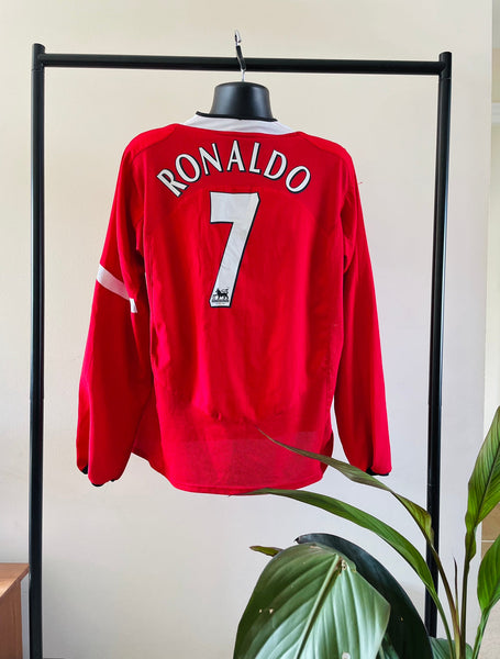 2004-06 Manchester United Home Shirt Longsleeve | Ronaldo #7 | Mint | Large