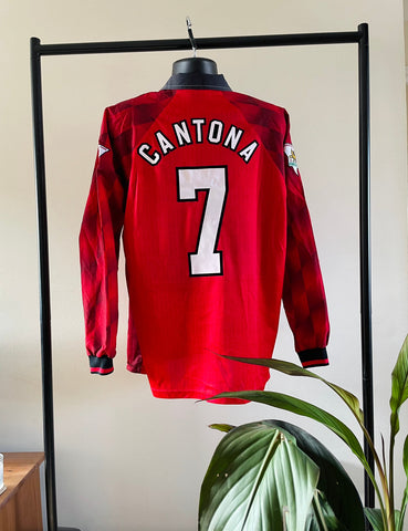 1996-98 Manchester United Home Shirt Longsleeve | Cantona #7 | Mint | Large
