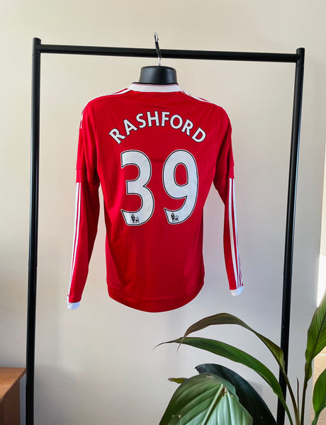 2015-16 Manchester United Home Longsleeve Shirt Rashford debut #39 | Mint | Small