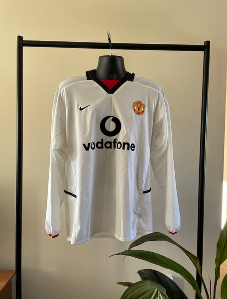 2002-03 Manchester United Away Longsleeve Shirt Beckham #7 | Very Good | Large