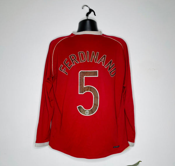 2006-07 Manchester United Home Shirt Longsleeve Ferdinand #5 | Good | XL