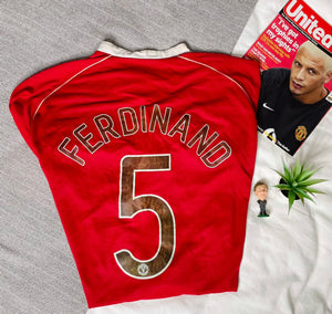 2006-07 Manchester United Home Shirt Longsleeve Ferdinand #5 | Good | XL