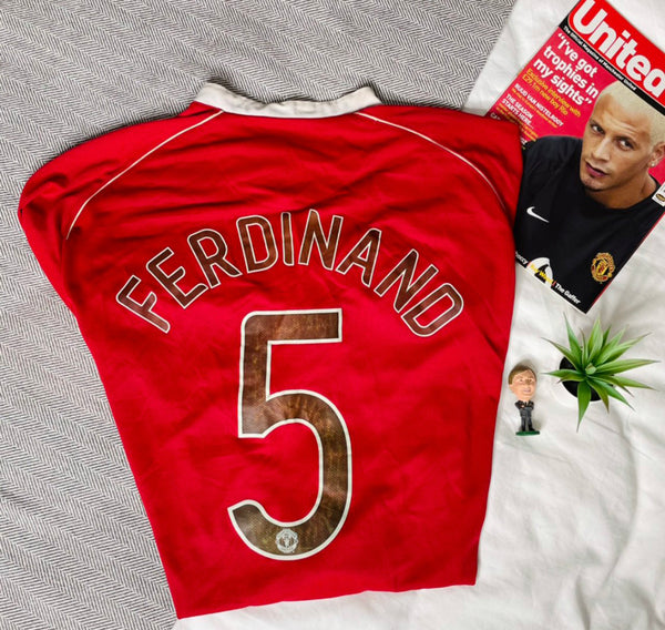 2006-07 Manchester United Home Shirt Longsleeve Ferdinand #5 | Good | XL
