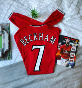 2000-02 Manchester United Home Longsleeve Shirt | Beckham #7 | Good | Large