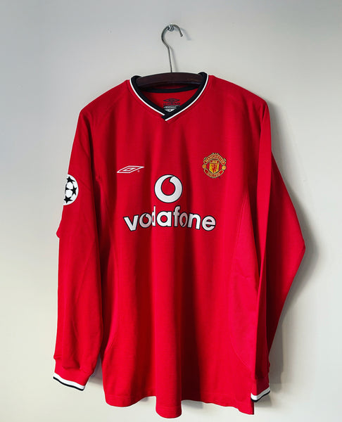 2000-02 Manchester United Home Longsleeve Shirt | Beckham #7 | Good | Large