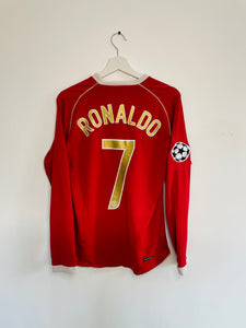 2006-07 Manchester United Home Shirt Longsleeve | Ronaldo #7 | Very Good | Large