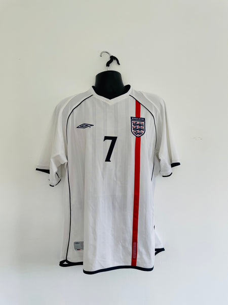 2002-04 England Home Shirt |Beckham #7 | Very Good | XL