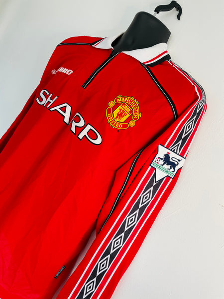 1998-2000 Manchester United Home Longsleeve Shirt | Yorke #19 | Mint | M