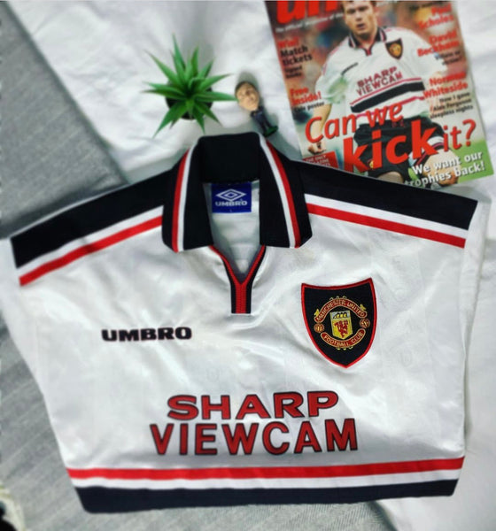1997-99 Manchester United Away Longsleeve Shirt | Beckham #7 | Excellent | XXL