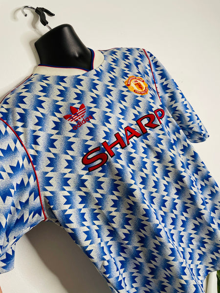 1990-92 Manchester United Away Shirt Robson #7 | Excellent | XL