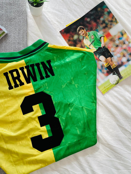 1992-94 Manchester United 'Green & Gold' Third Shirt | Irwin #3 | Mint | M