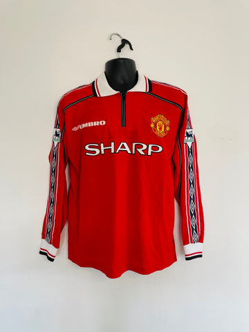 1998-2000 Manchester United Home Longsleeve Shirt | Yorke #19 | Mint | M