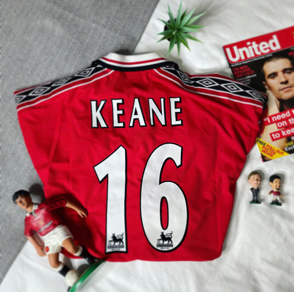 1998-2000 Manchester United Home Shirt Special Edition Keane #16 | Mint | L