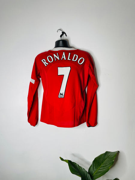 2004-06 Manchester United Home Shirt Longsleeve | Ronaldo #7 | Very Good | Medium