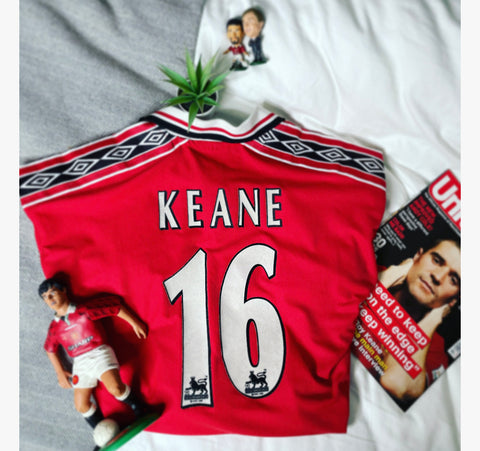 1998-2000 Manchester United Home Shirt Keane #16 | Good | M