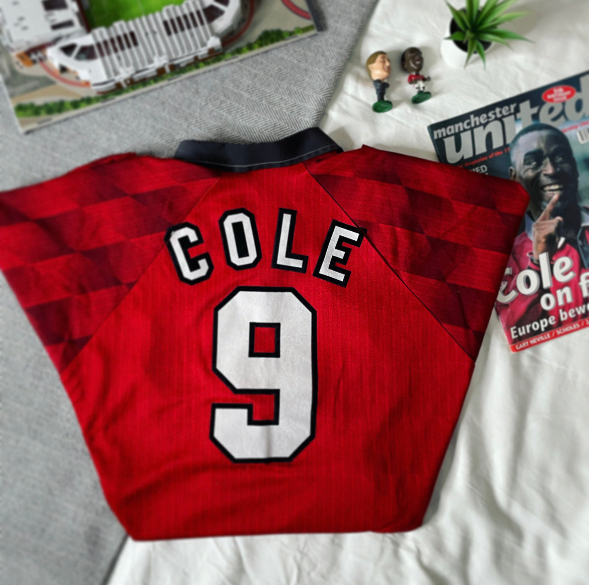 1996-98 Manchester United Home Shirt | Cole #9 | Good | XXL