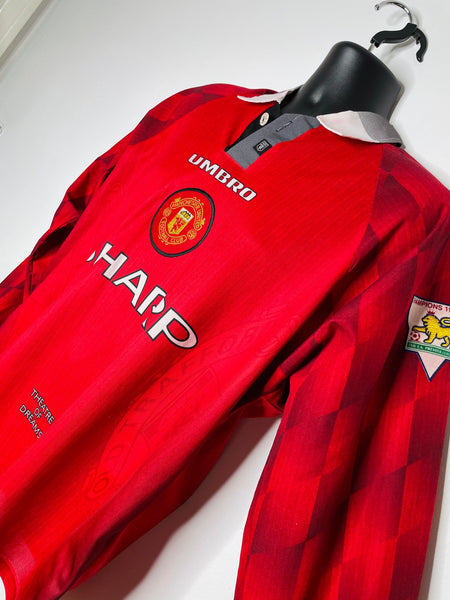 1996-98 Manchester United Home Shirt Longsleeve | Cantona #7 | Mint | Large