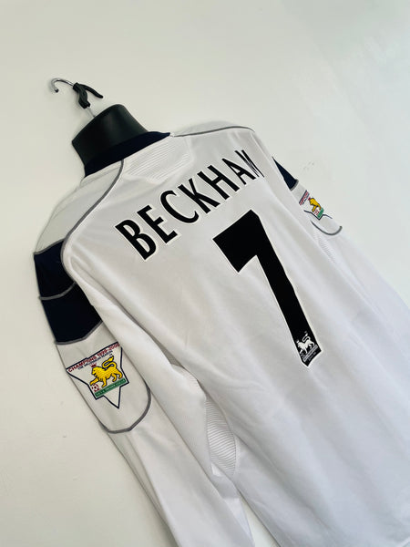 2000-01 Manchester United Away Longsleeve Shirt | Beckham #7 |Very Good | XL