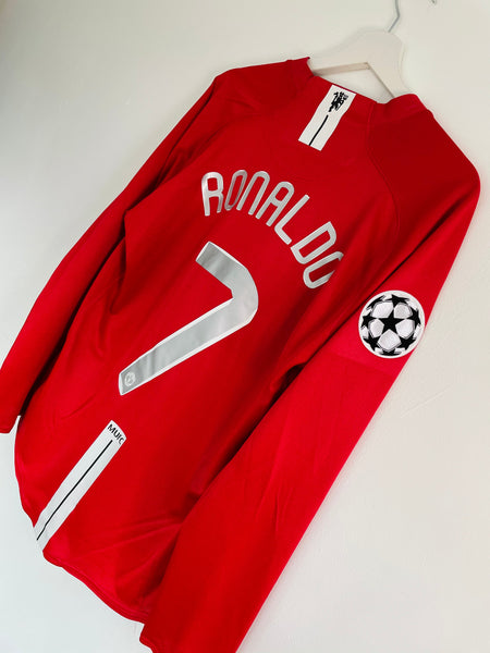 2007-09 Manchester United Home Longsleeve Shirt | Ronaldo #7 | Very Good | Medium