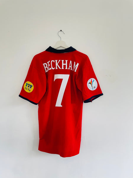 1999-01 England Home Shirt |Beckham #7 | Very Good | XL