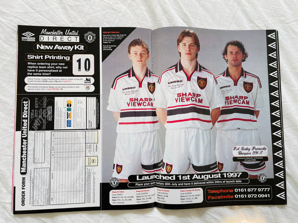 1997-99 Manchester United Away Longsleeve Shirt | Solskjaer #20 | Excellent | L