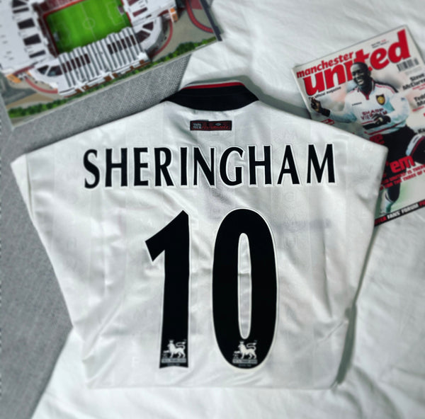 1997-99 Manchester United Away Shirt Sheringham  #10 | Good | XL