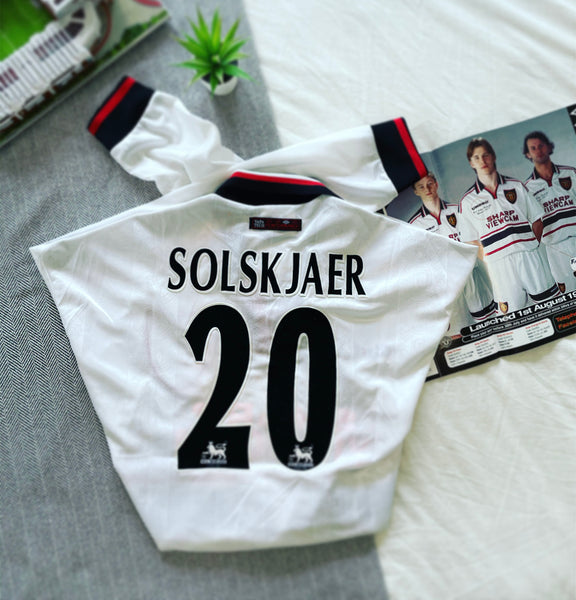 1997-99 Manchester United Away Longsleeve Shirt | Solskjaer #20 | Excellent | L