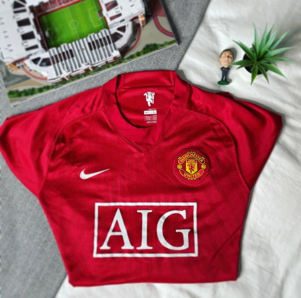 2007-09 Manchester United Home Longsleeve Shirt | Ronaldo #7 | Very Good | Medium