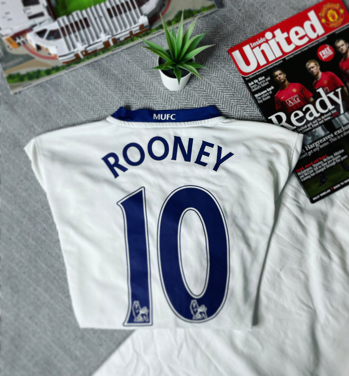 2008-09 Manchester United Away Shirt Longsleeve | Rooney #10 | Good | M