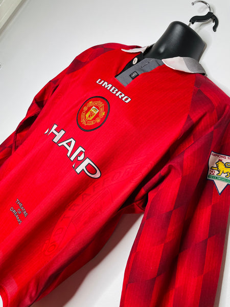 1996-98 Manchester United Home Shirt Longsleeve | Cantona #7 | Mint | XL