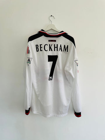 1997-99 Manchester United Away Longsleeve Shirt | Beckham #7 | Excellent | XXL