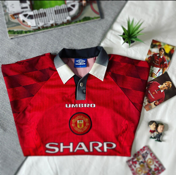 1996-98 Manchester United Home Shirt | Solskjaer #20 | Good | Large