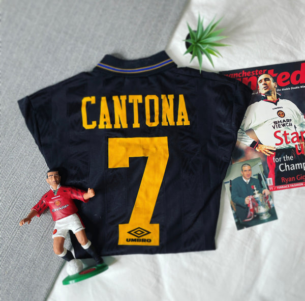 1993-95 Manchester United Away Shirt Cantona #7 | Good | L