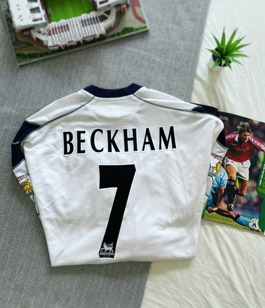 2000-01 Manchester United Away Longsleeve Shirt | Beckham #7 |Very Good | XL