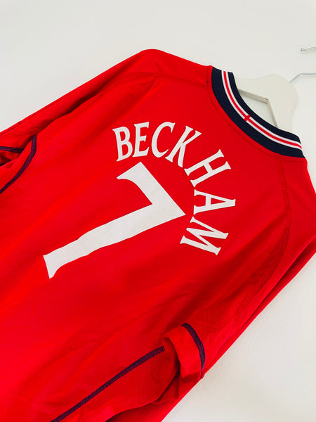 2002-04 England Away Longsleeve Shirt | Beckham #7 | Mint | M