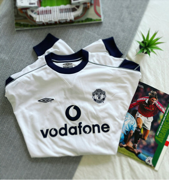 2000-01 Manchester United Away Longsleeve Shirt | Beckham #7 |Very Good | XL