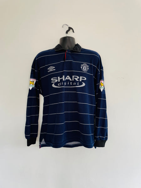 1999-00 Manchester United Away Longsleeve | Beckham #7 | Very Good | L