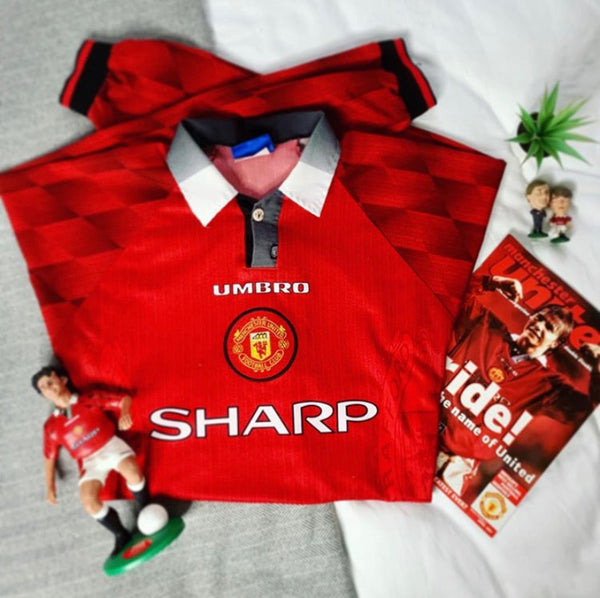 1996-98 Manchester United Home Shirt Longsleeve Keane #16 | Very Good | L