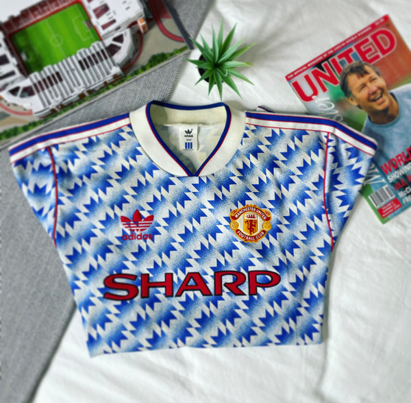 1990-92 Manchester United Away Shirt Robson #7 | Excellent | XL