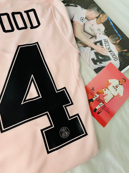 2018-19 Manchester United Pink Away Shirt | Greenwood #54 special PSG debut print  | Excellent | XL