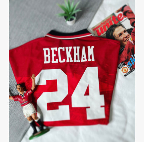 1994-96 Manchester United Home Shirt Beckham #24 | Mint | L