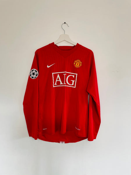2007-09 Manchester United Home Longsleeve Shirt | Ronaldo #7 | Very Good | Medium
