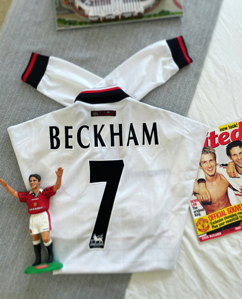 1997-99 Manchester United Away Longsleeve Shirt | Beckham #7 | Excellent | XXL