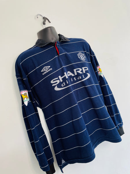 1999-00 Manchester United Away Longsleeve | Beckham #7 | Very Good | L