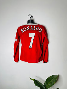 2004-06 Manchester United Home Shirt Longsleeve | Ronaldo #7 | Very Good | S