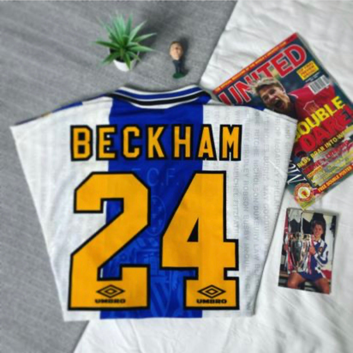 1994-96 Manchester United Third Shirt | Beckham #24 | Mint | L